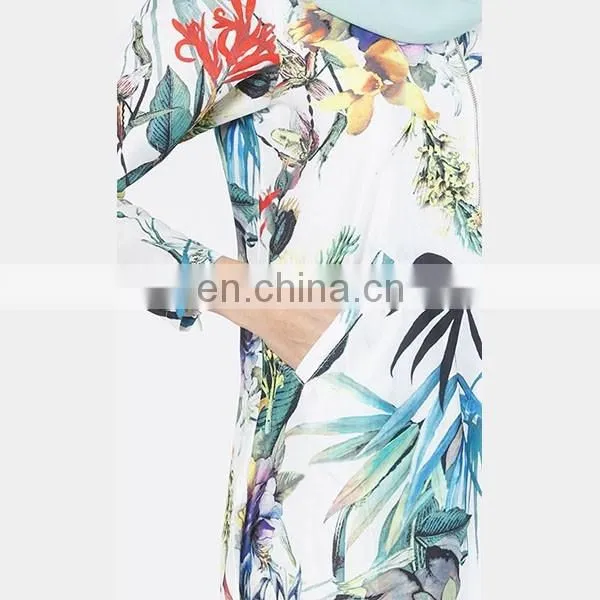 Custom fashion floral dress long sleeve muslim jubah new model abaya in dubai