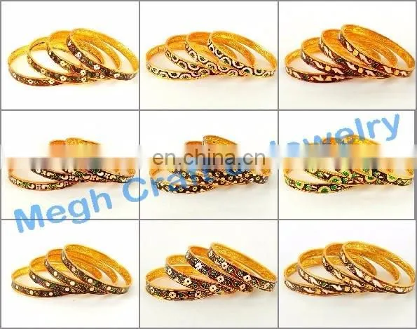 One gram gold plated bangle set - South india gold plated kada set - Wedding wear bangles - Wholesale traditional bangle