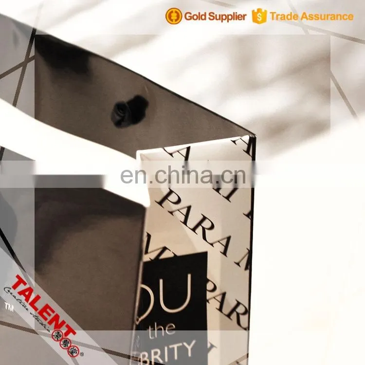 custom black color paper shopping bag for private brand