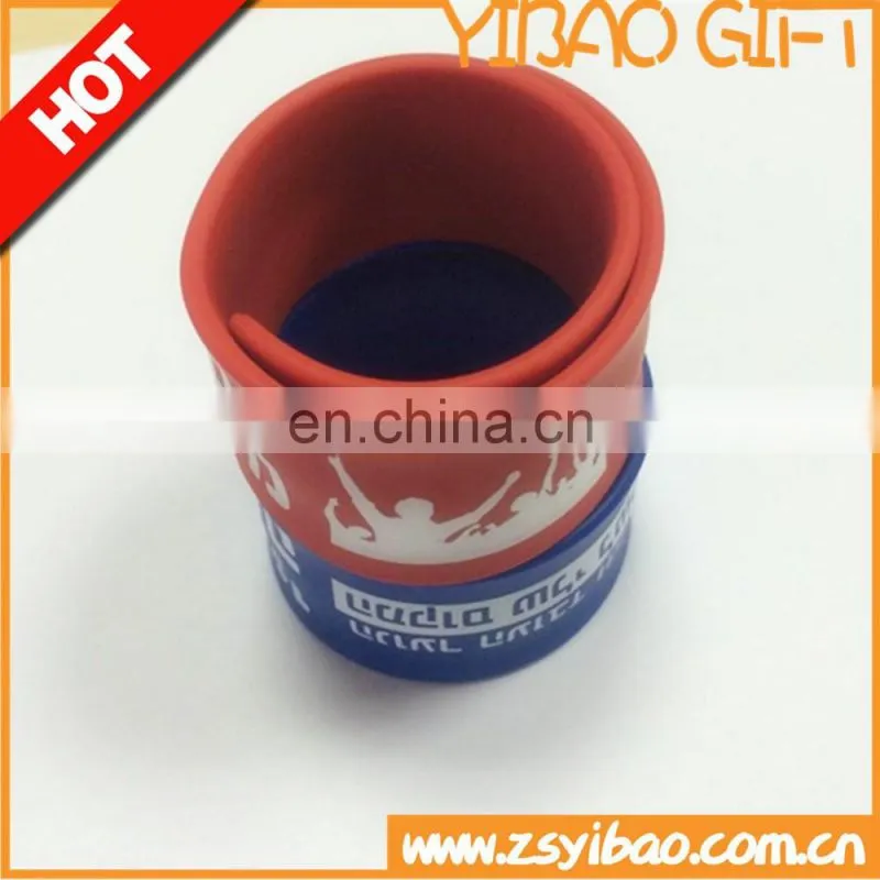 Silicone slap bracelet /wristband with sheet iron inside for children/sport