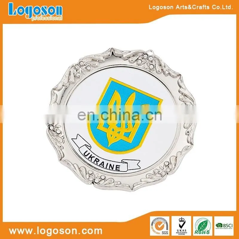 Decorative metal antique silver barcelona souvenir plate