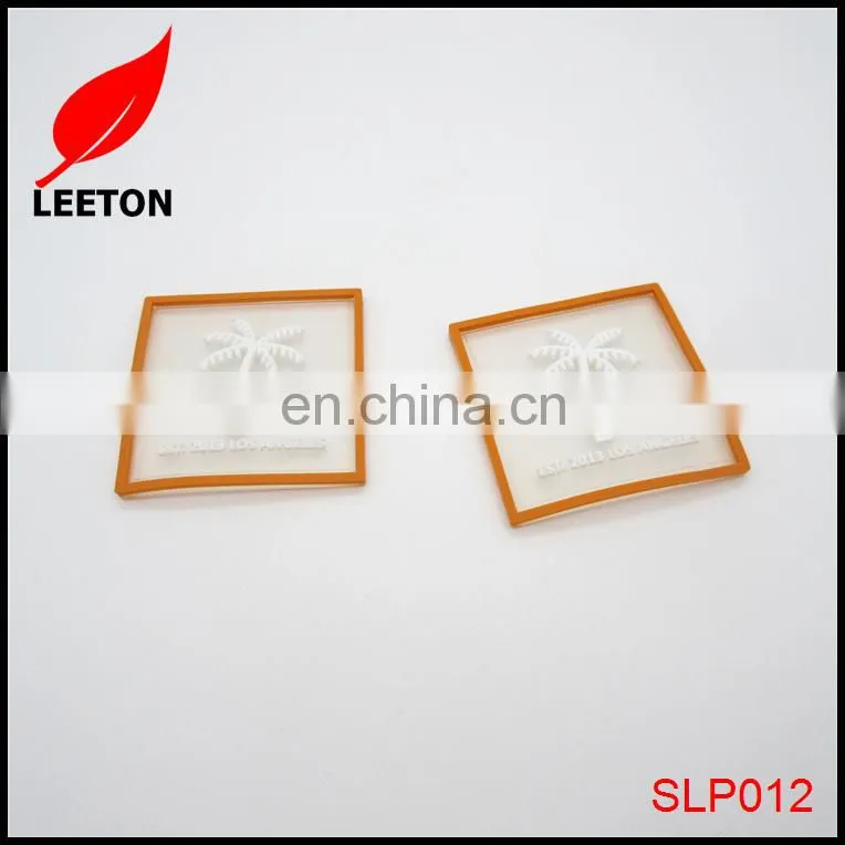 Factory custom plastic square logo badge for garment