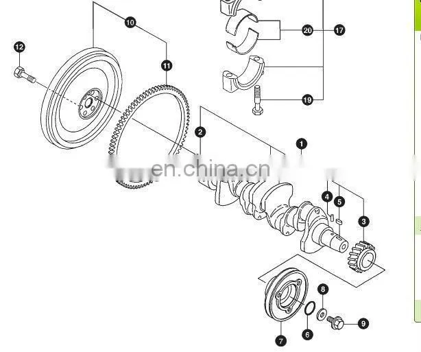diesel engine parts connecting rod bearing under size crank pin metal 129900-23610