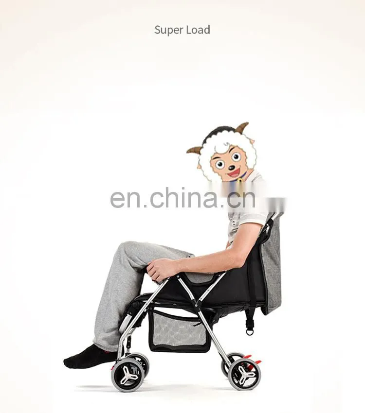 Wholesale High Quality Baby Stroller Aluminum Alloy Frame Linen Canopy Baby Pram Factory Price