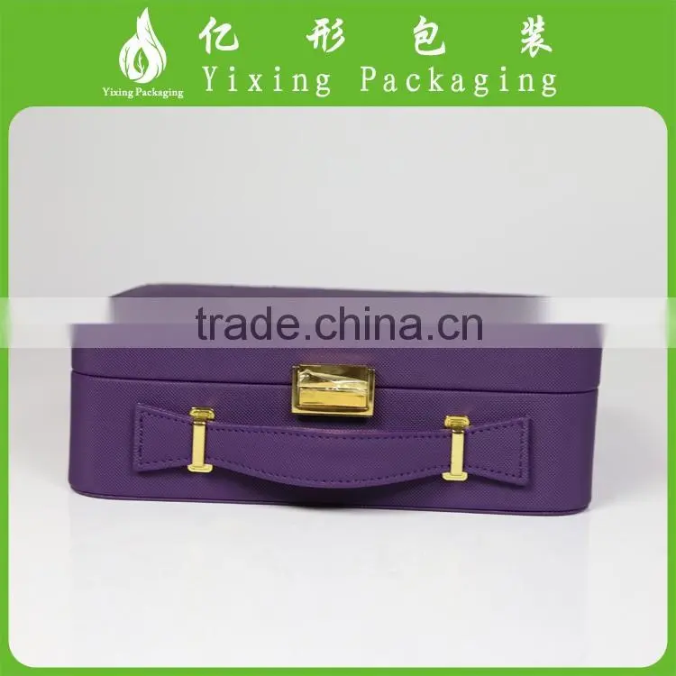 Hinged decorative leather gift storage box
