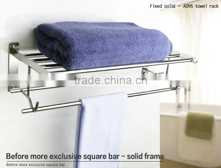 Wesda Wall Mounted Stainless Steel Bathroom Shelf Towel Rack A095