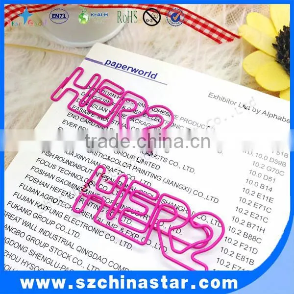 Mini dog shape paper clip PET coated PMS color
