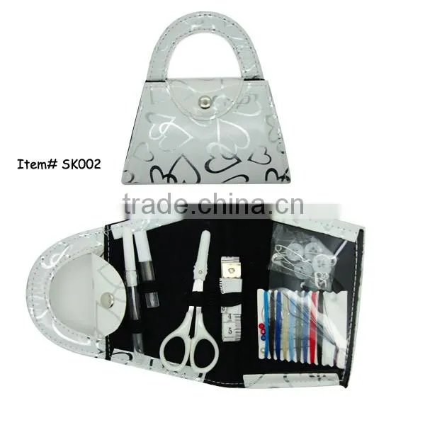 PVC pouch heart patterns sewing manicure set gift for mother sewing kit sewing set