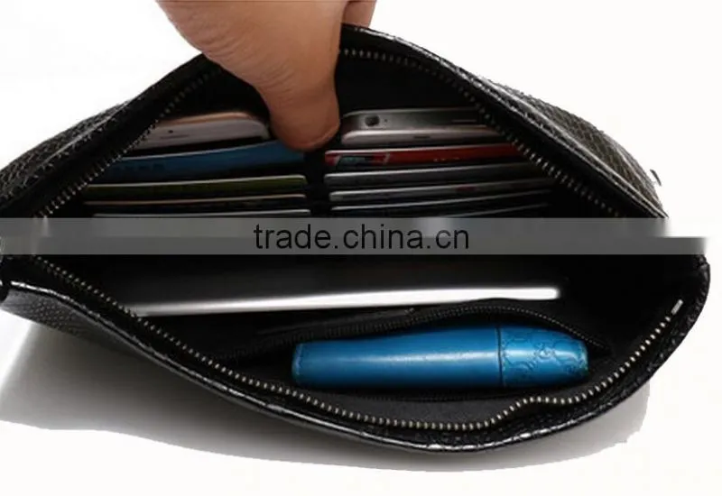 Fashion Genuine Cow Leather Python Pattern Lady Clutch Bag Purse for men