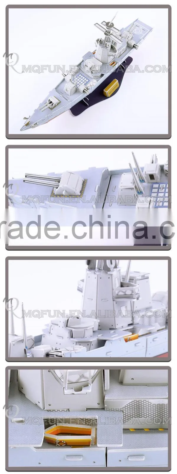 Mini Qute Super Battleship building blocks 3d paper puzzle diy model cardboard jigsaw puzzle game educational toy NO.B468-1