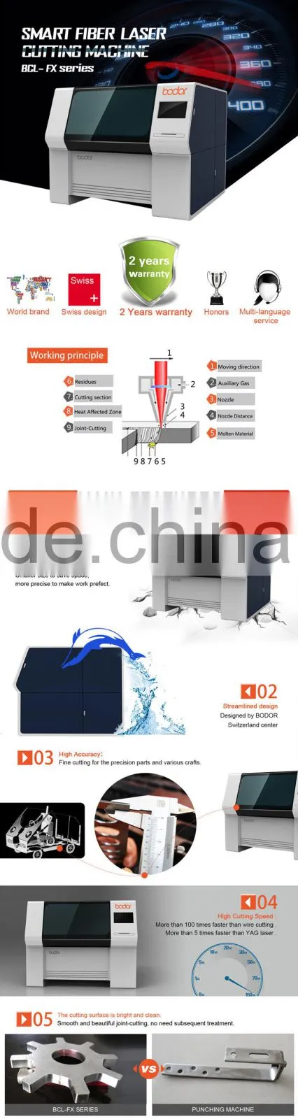 200W/ 300W/400W/500W small fiber laser cutting machine for steel