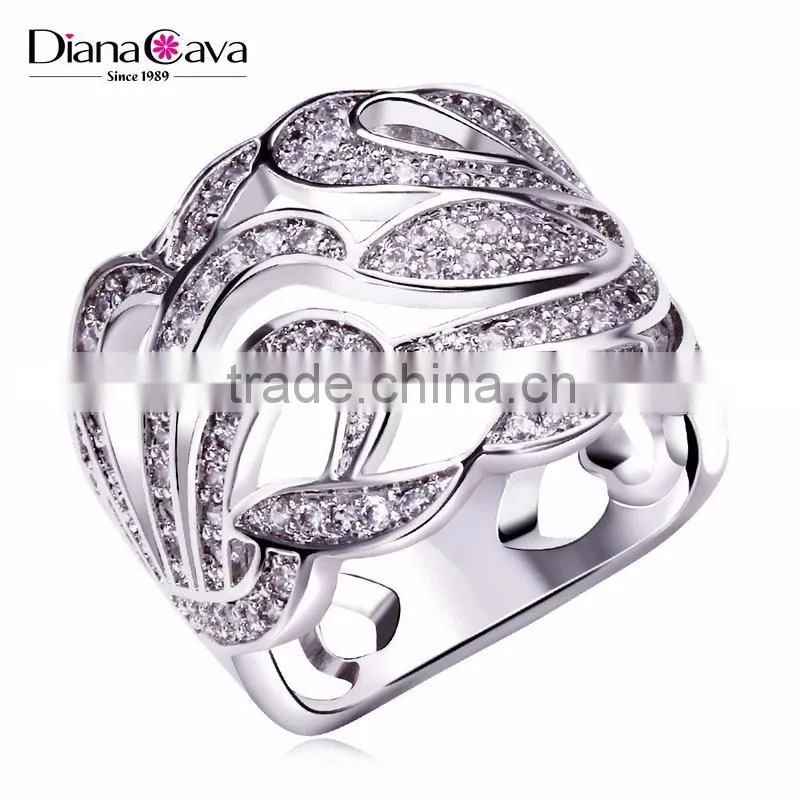Latest Design Party Dress Cubic Zirconia Chunky Big Size Women Gold Wedding Ring