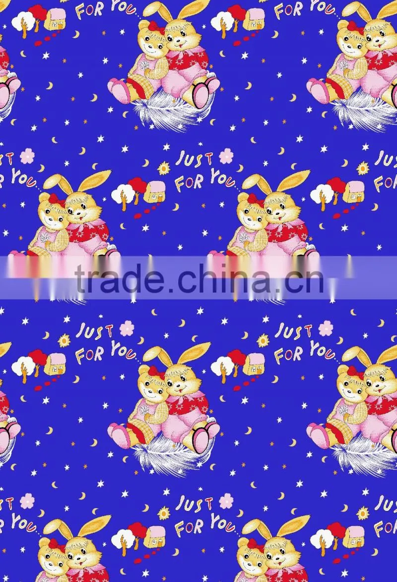 cartoon microfiber fabric for home textile for kids bed sheet