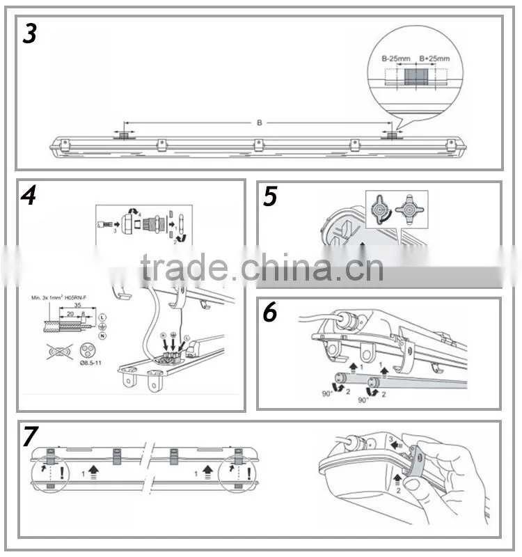 led tube light make in china high quality ce rohs water resistant light fixtures