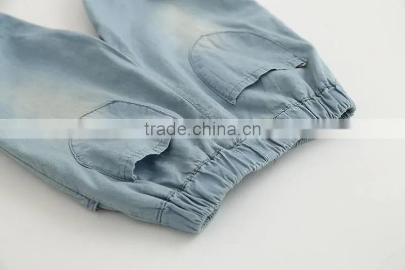 Wholesale Baby Girl Clothes 2016 New Summer Girl Jeans Lovely Little Girl Flower embroidery Jeans