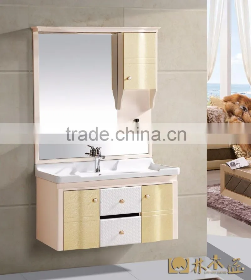 Double cabinet drawer pvc bathroom furniture (EAST-25097)