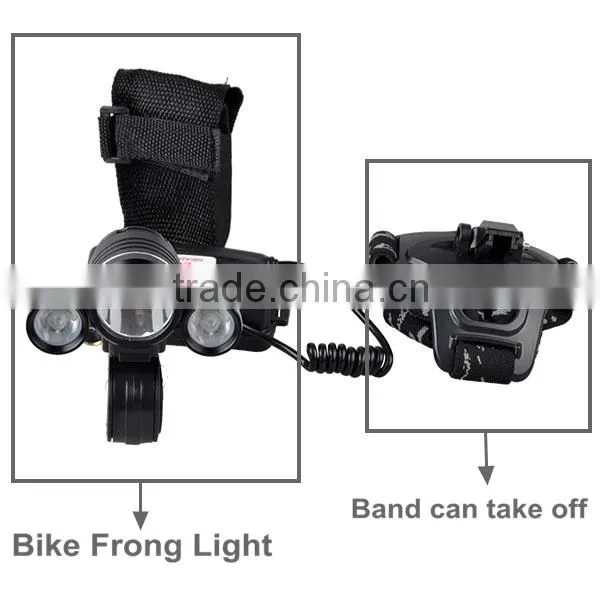 Outdoor High Power 3 LED 3000lm 3 Models waterproof Hunting Headlamp