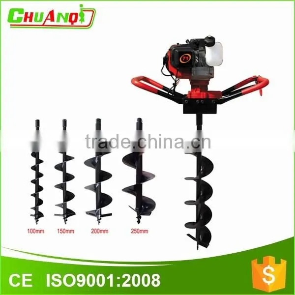 52cc gasoline earth driller machine with 100mm,150mm,200mm bit