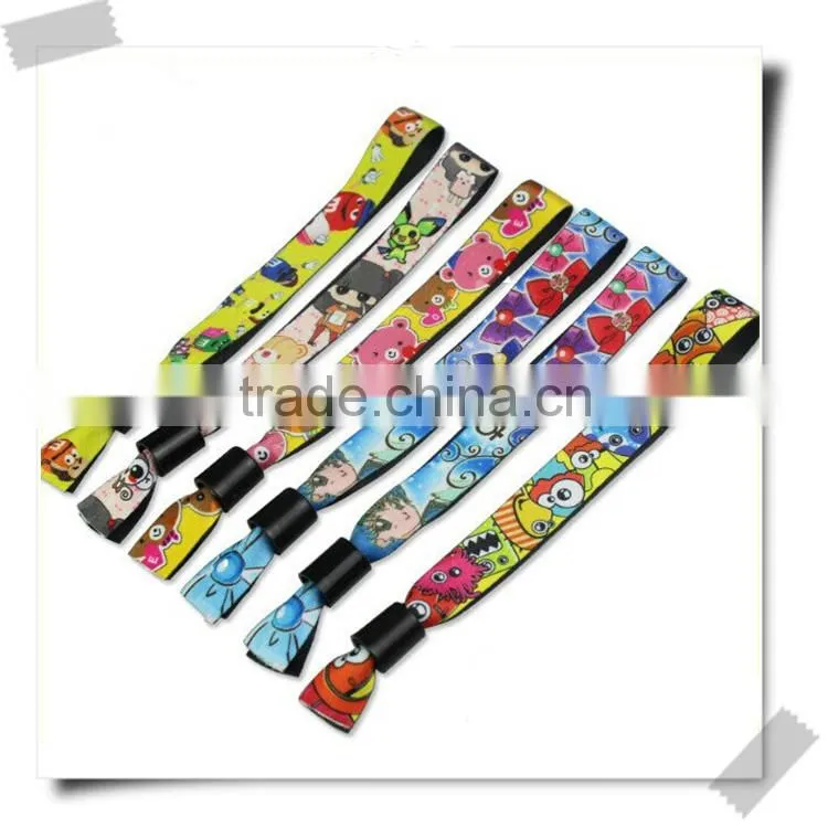 Fashion personalized woven fabric bracelets/music festival fabric wristband woven bracelet
