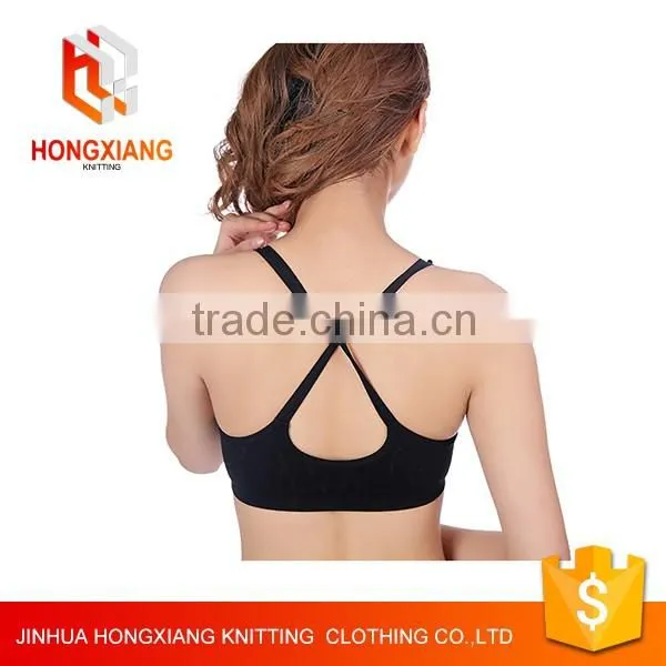 Hongxiang women professional sports bra, shock no rims yoga underwear, wicking running fitness Cross back bra