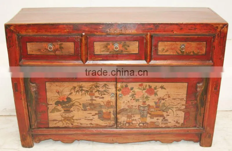 chinese antique furniture hand painted cabinet