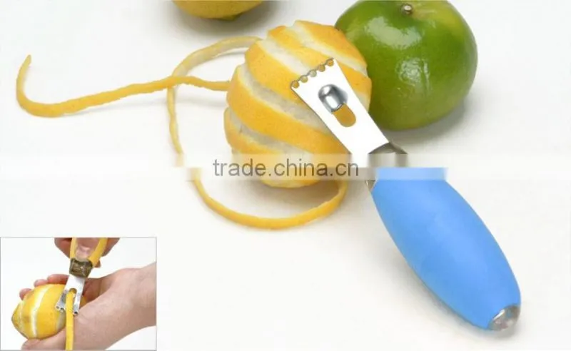 TPR+PC+S/S 14*3.2 New cute product kitchen gadgets lemon peeler/stainless steel lemon zester/citrus zester