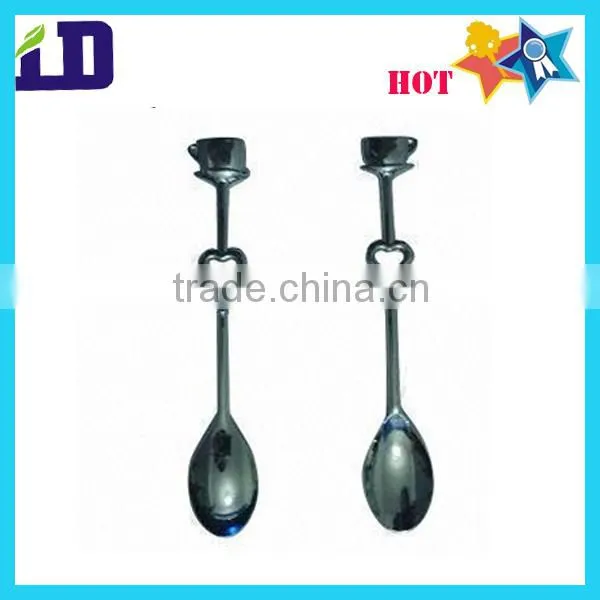 metal silver souvenior Spoons with logo gold plating