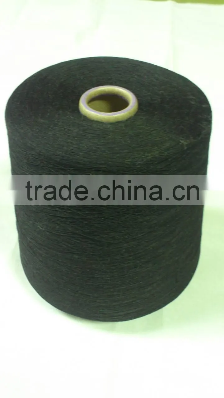 1/10 NE TETORON 92.5% STAINLESS STEEL 7.5% BLACK CONDUCTIVE YARN BLENED YARN