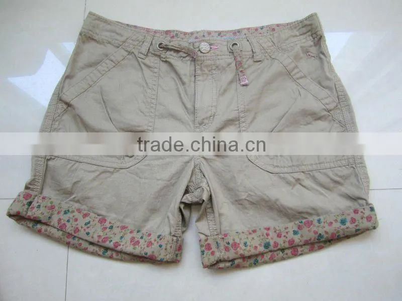 2012 new fashion ladies turned edge casual soft cotton hot shorts