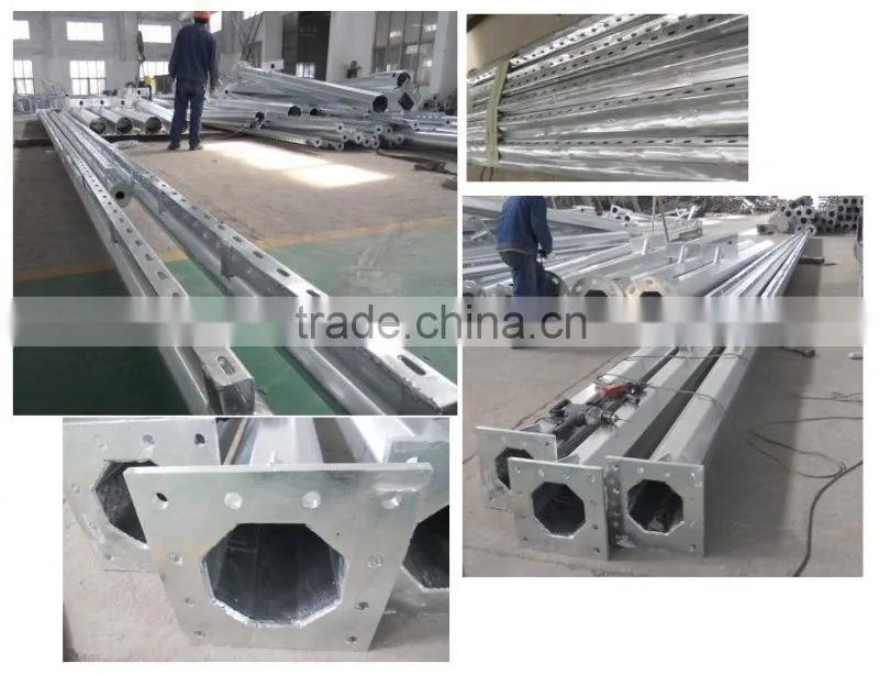 10 meters octagonal road traffic signal cctv steel pole