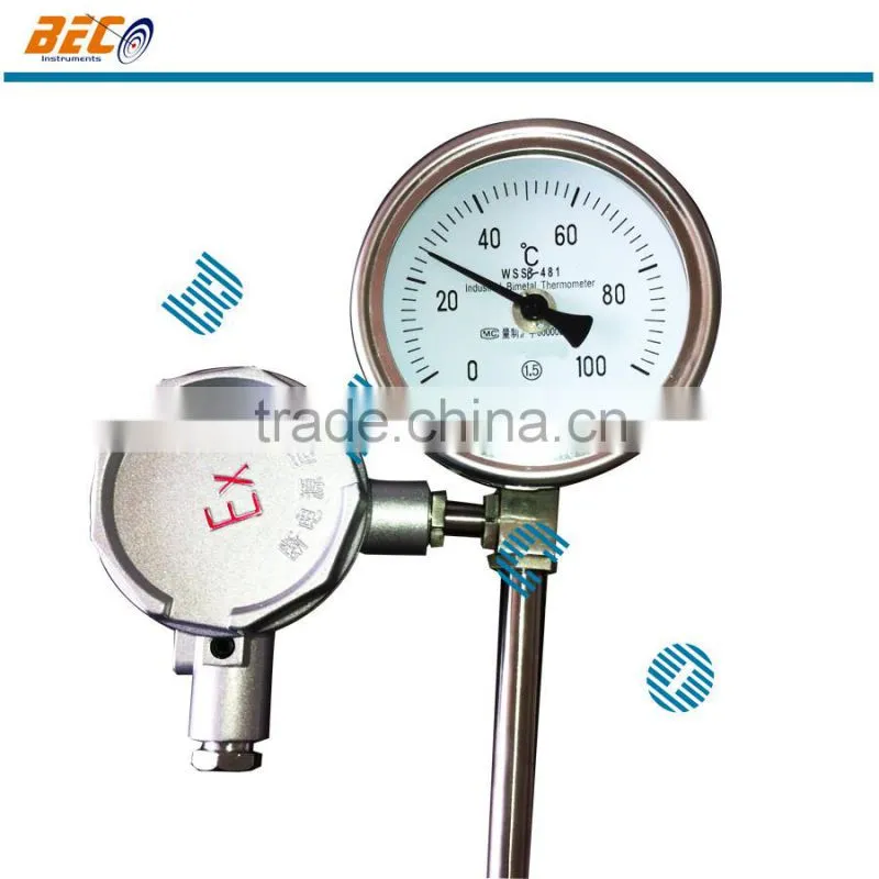 wss bottom bimetal thermometer for industry processing