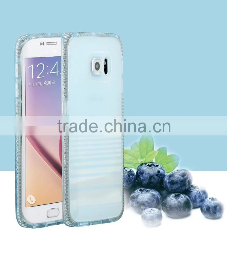 Colorful TPU Case for Samsung Galaxy S6 Edge with Diamond