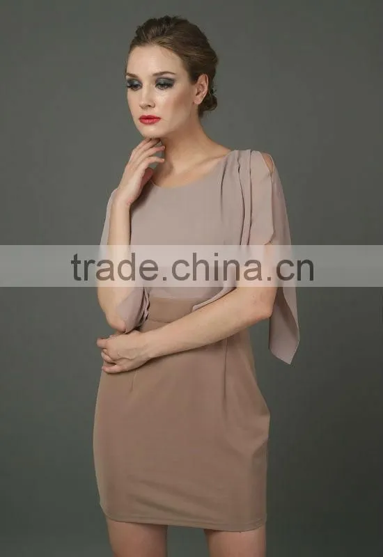 Ladies Designer Bat Sleeve Formal Office Dresses for Women