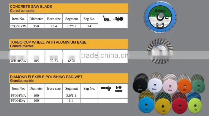 ROBTEC Diamond Tools Diamond Flexible Polishing Pad