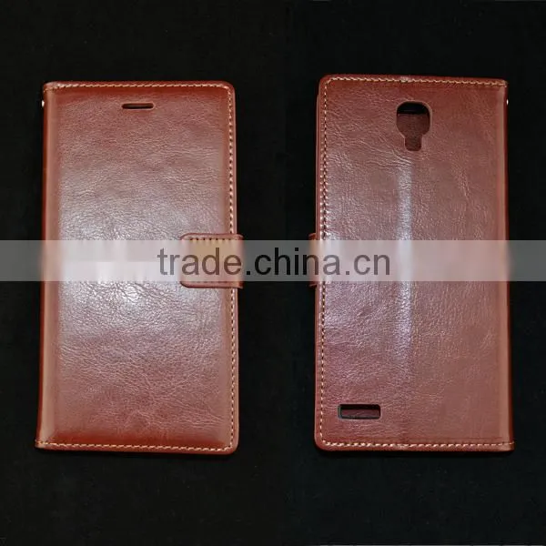 Luxury Crazy horse wallet leather case for xiaomi redmi note case with card slots