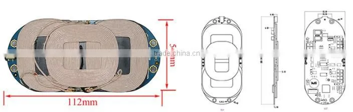 3 coils wireless charger pcba high quality customized pcba for furniture ,car