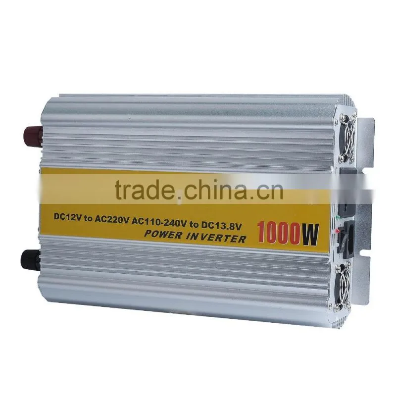 Multipurpose and High Quality True 1000W DC12V/DC24V to AC220V Power Inverter for car,trucks,ship, solar off-grid power system