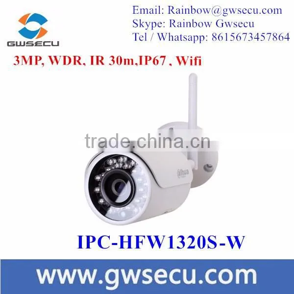 Hot selling new product outdoor ip wifi 3MP DH-IPC-HFW1320S-W dahua cctv camera bullet