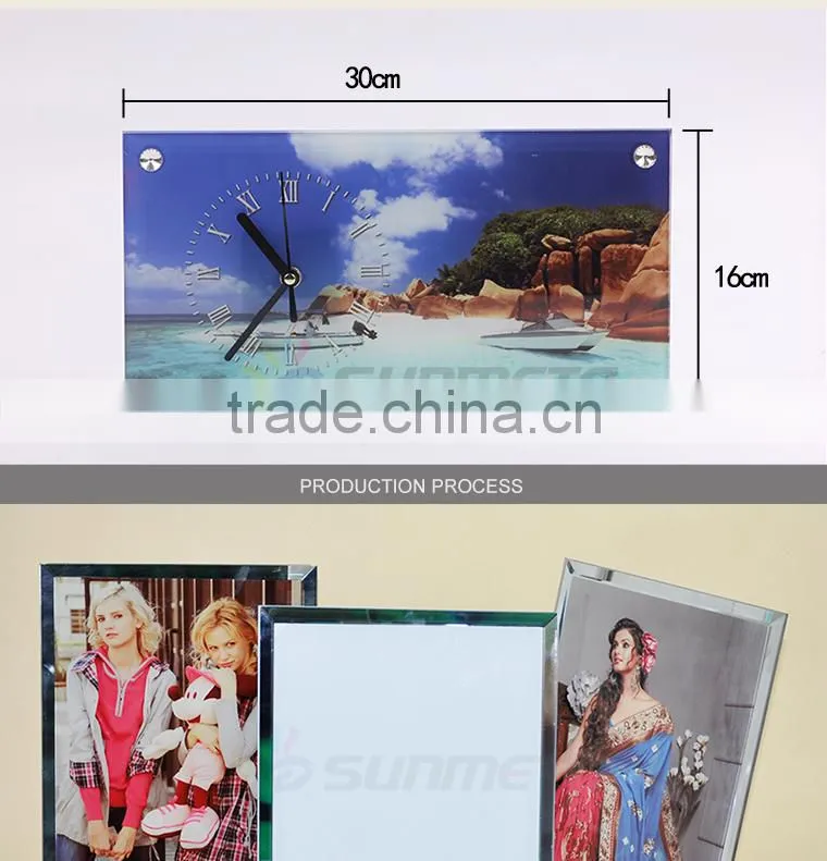 High Quality Sublimation Glass Photo Frame can be used for clock