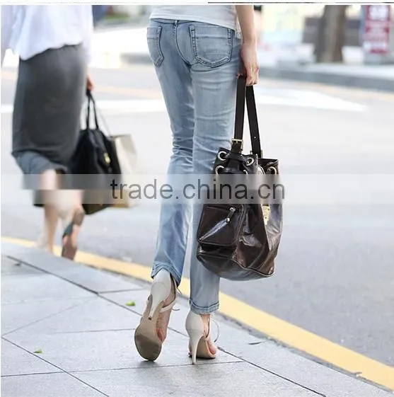 jeans femme 2016 Autumn fashion women jeans Rhinestone Slim Ripped Feet pencil skinny jeans women trousers