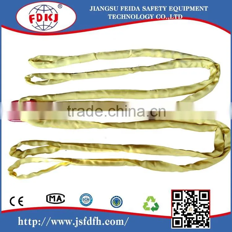 100% polyester/nylon/polypropylene customized WLL1T 10m eye length round sling belt