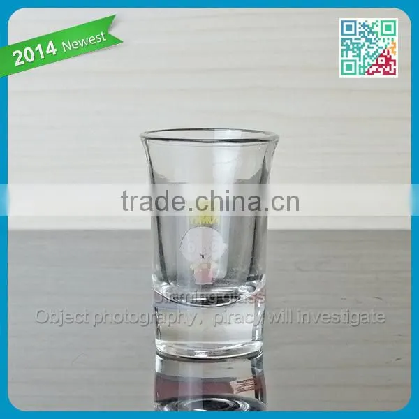 Hot sale thick bottom tumber whiskey shot glass used in christamas party christamas whiskey glass wholesale