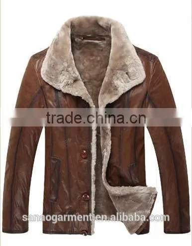 sheep leather lamb wool jackets for men wholesale