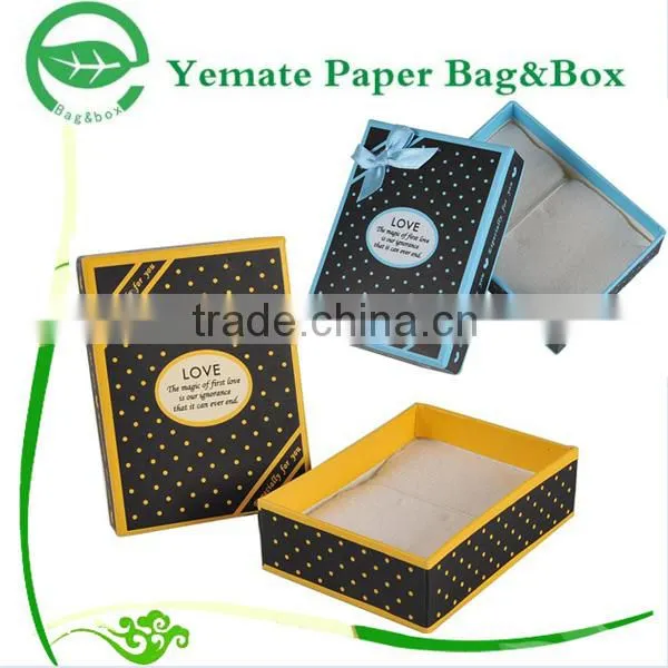 high end 4c printed glossy laminated paper greyboard custom bow tie box packaging