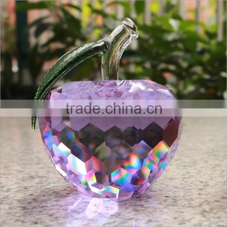Fashion K9 Colorful Crystal Apple For Wedding Gift