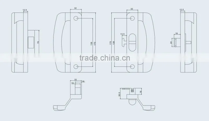 Aluminium door lock MP540