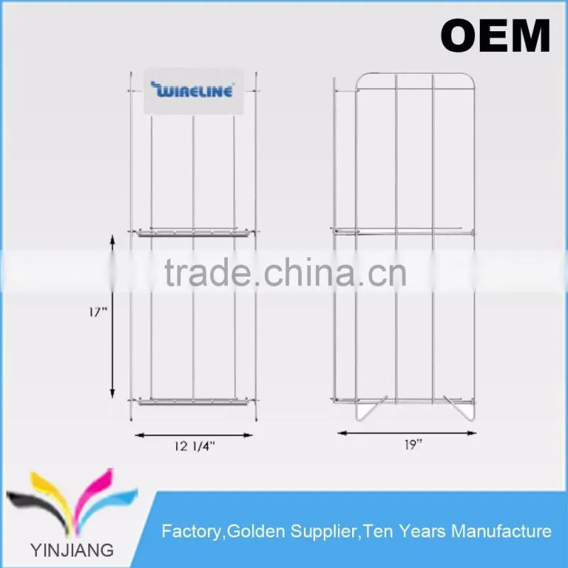 2-Tier Metal Foldable Tabloid Newspaper Display Rack for Newspaper Holder