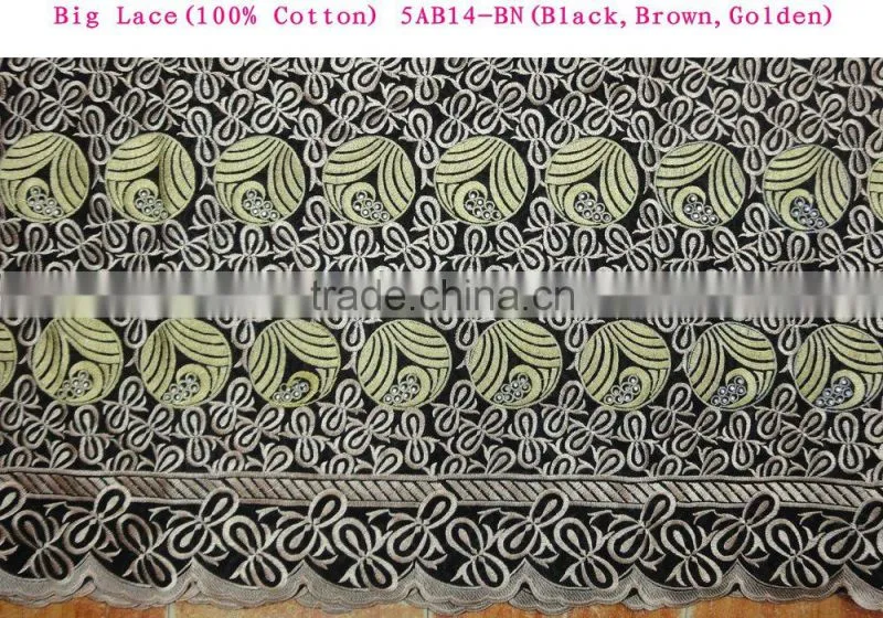 High quality soft cotton fabric /100% cotton big lace for women dress