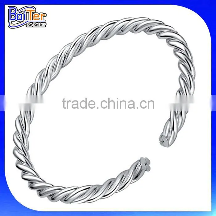 Custom Pave CZ Silver Palm Cuff Bangle Wholesale