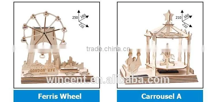 DIY Solar Powered Wooden Ferris Wheel 3D Puzzle Toys